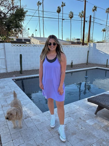 My new favorite “mom outfit” for summer 💜 So comfy, lightweight, has built in shorts, & pockets! Comes in so many different colors too 

#LTKStyleTip #LTKFindsUnder50 #LTKActive