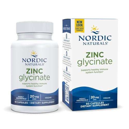 Nordic Naturals Zinc Glycinate - 60 Capsules - 20 mg Highly Absorbable Zinc Glycinate - Optimal W... | Amazon (US)