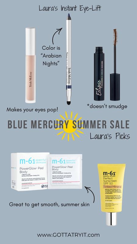 Blue Mercury is having a huge Summer Sale! 

Sale deets 👇🏻
Get 20% off $200, 25% off $500, 30% off $1000 using code “SUMMER.”

We are all stocking up on our fave products!

Here are Laura’s favorites she buys on repeat.

Eye lift: apply under eyes to instantly brighten and lift for a refreshed look.

Body peel pads: swipe these along backs of arms, shoulders and even bikini line to exfoliate those areas for summer. 

Tinted moisturizer: light and refreshing for summer. The perfect face layer that provides coverage but doesn’t feel heavy.also has a light “minty” scent. 

#Bluemercurypartner
#bluemercury
@bluemercury




 

#LTKBeauty #LTKOver40 #LTKSaleAlert