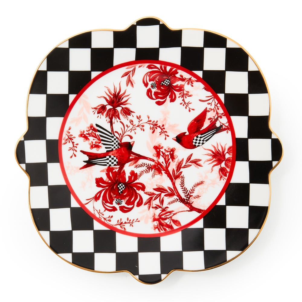Cardinal Toile Salad Plate | MacKenzie-Childs