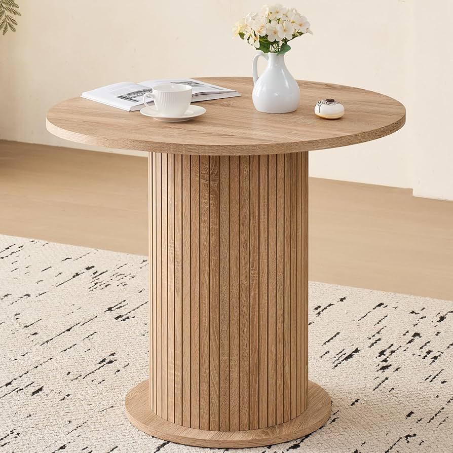 35.5" Round Dining Table for 2, Modern Small Pedestal Kitchen Table, Space Saving, for Apartment ... | Amazon (US)