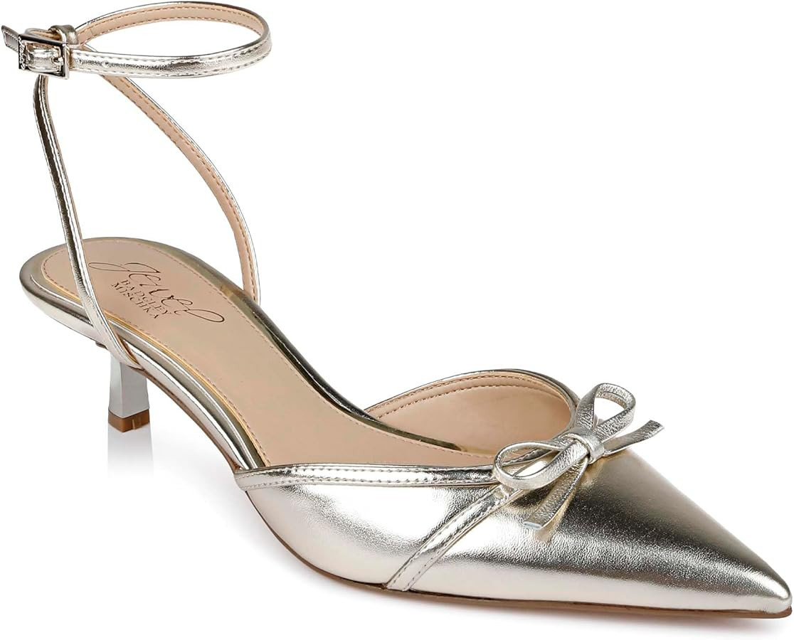 Jewel Badgley Mischka Talasia Pointed Toe Kitten Heels | Amazon (US)