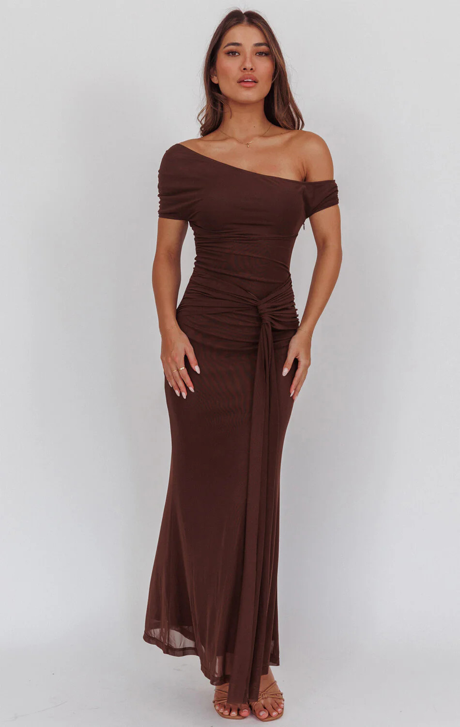 VIENNA MAXI DRESS - CHOCOLATE | Lady Black Tie