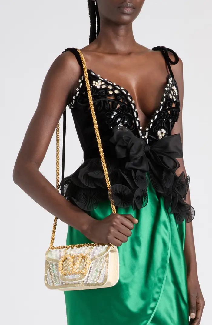 Small Locò Jewel VLOGO Embellished Shoulder Bag | Nordstrom