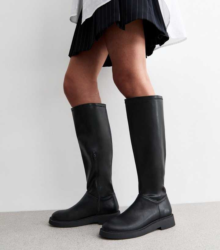 Black Leather-Look High Leg Boots
						
						Add to Saved Items
						Remove from Saved Items | New Look (UK)