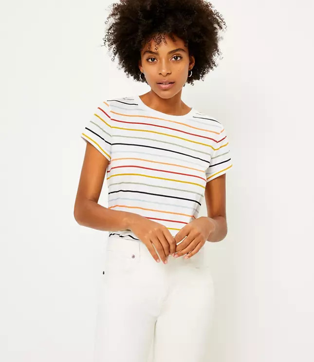 Striped New Crew Tee | LOFT