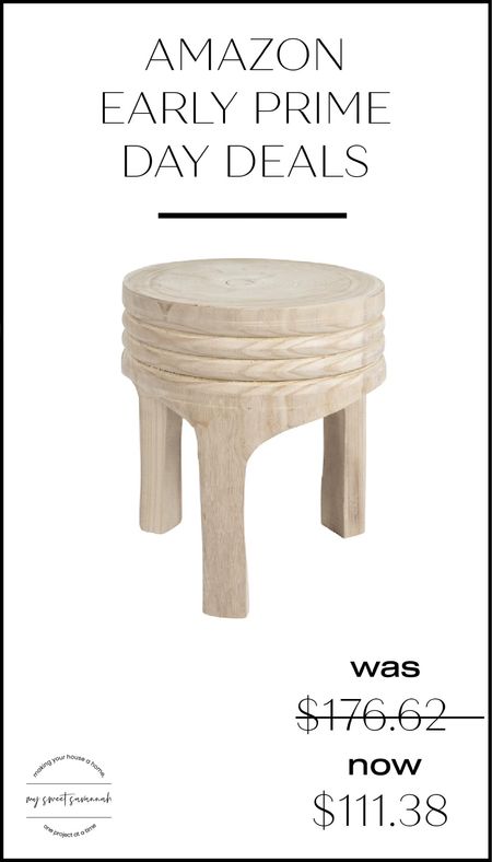 Boho hand carved natural wood stool. Amazon prime day deals. 

#LTKxPrimeDay #LTKsalealert #LTKhome