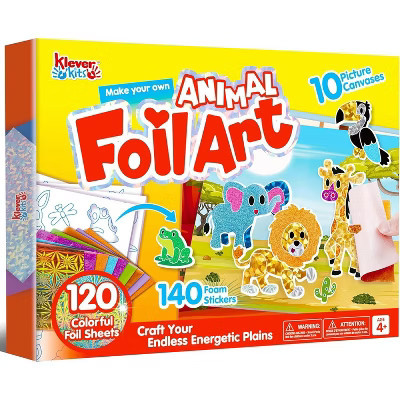 Klever Kits Foil Art Kit for Kids - Arts & Crafts Supplies, Animal Foil Foam Stickers, Birthday Christmas Gifts for Boys & Girls Ages 4 and Up | Target