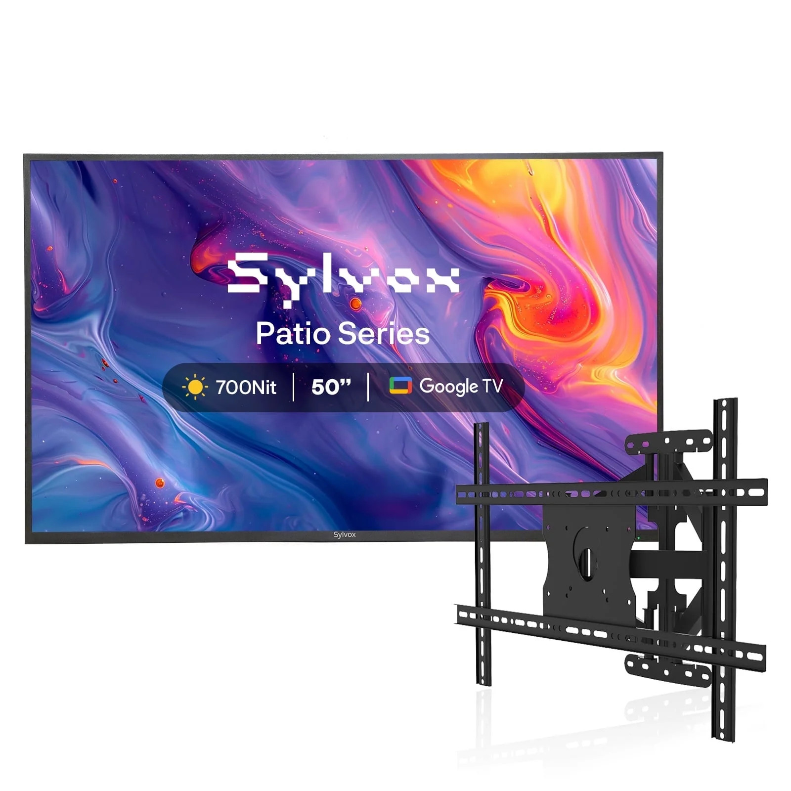 SYLVOX 50" Outdoor TV with Wall Mount, 4K UHD Smart Google TV, IP55 Weatherproof for Partial Sun ... | Walmart (US)