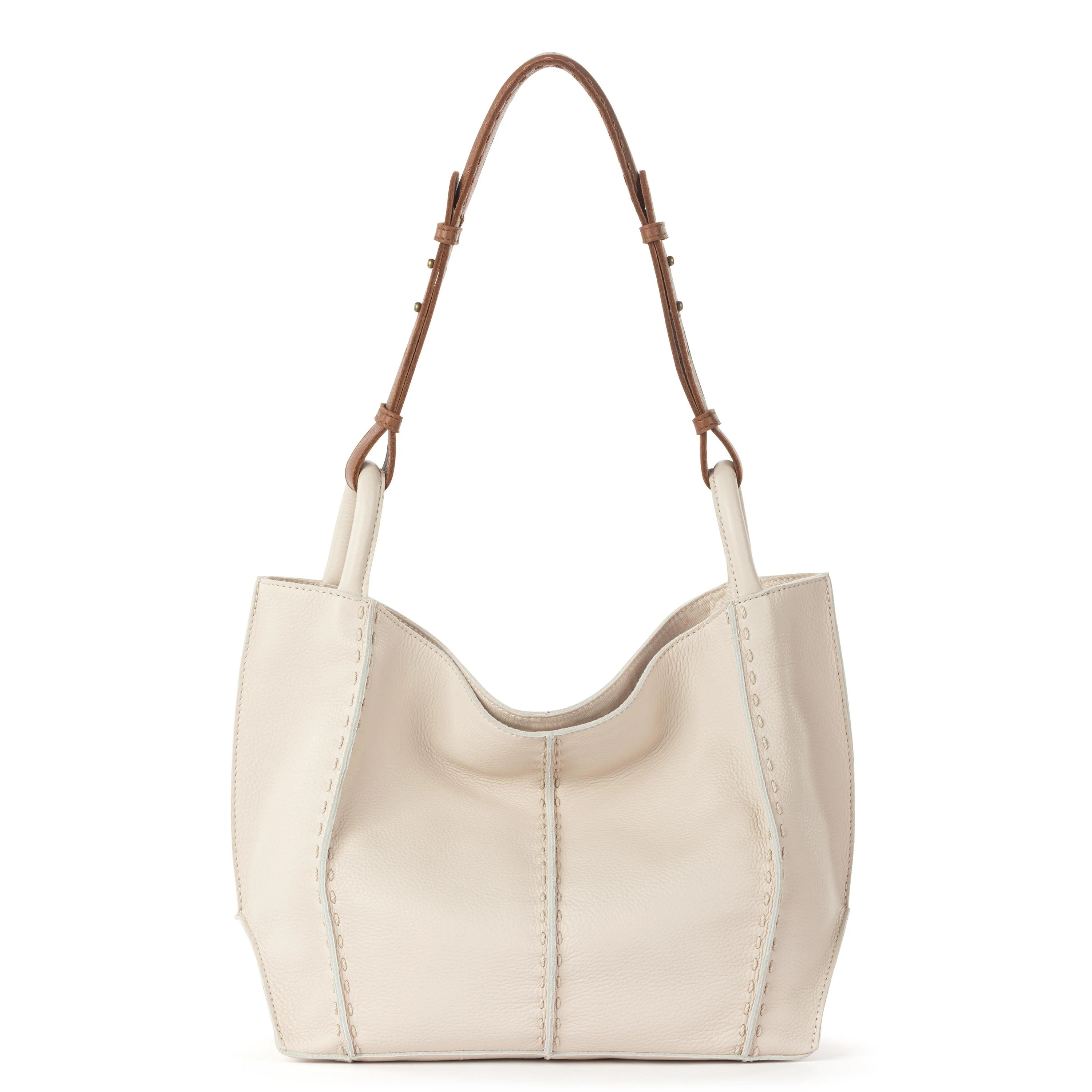 Los Feliz Medium Tote - Leather - Stone | The Sak