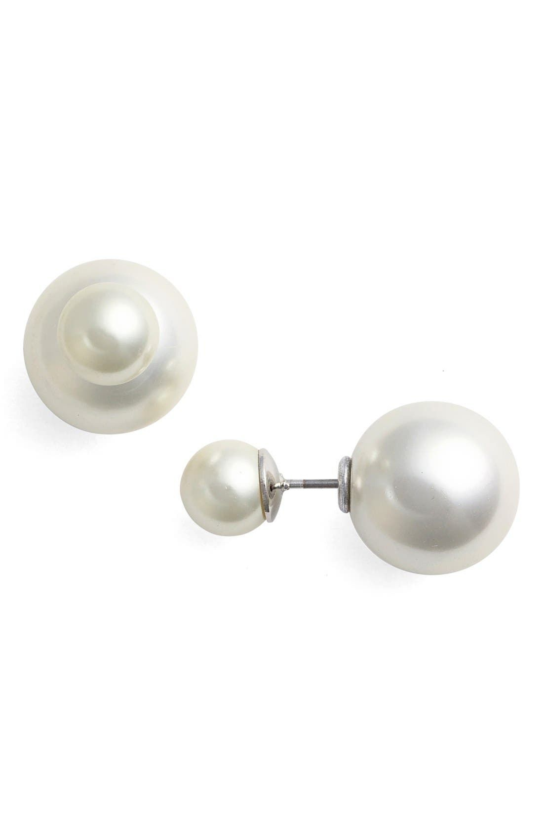 Faux Pearl Double Stud Earrings | Nordstrom