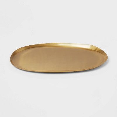 Metal Oval Serve Platter Brass - Threshold™ | Target