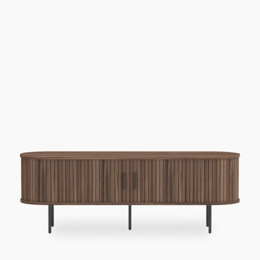 Mika Large TV Stand, Walnut & Black | Cult Furniture UK