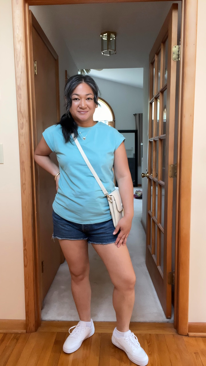 Ruched Cap Short Sleeves Top 🩵 

When it goes from spring to summer overnight 😅 Loving this comfy tee + shorts combo for 90° days. Did we skip spring??

#LTKootd #LTKPetite #LTKTravel