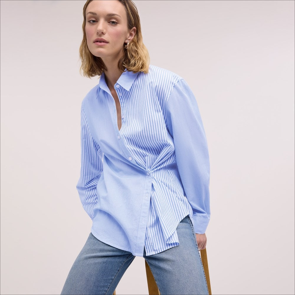 Bridget Asymmetrical Long Sleeve Button Down | Sam Edelman