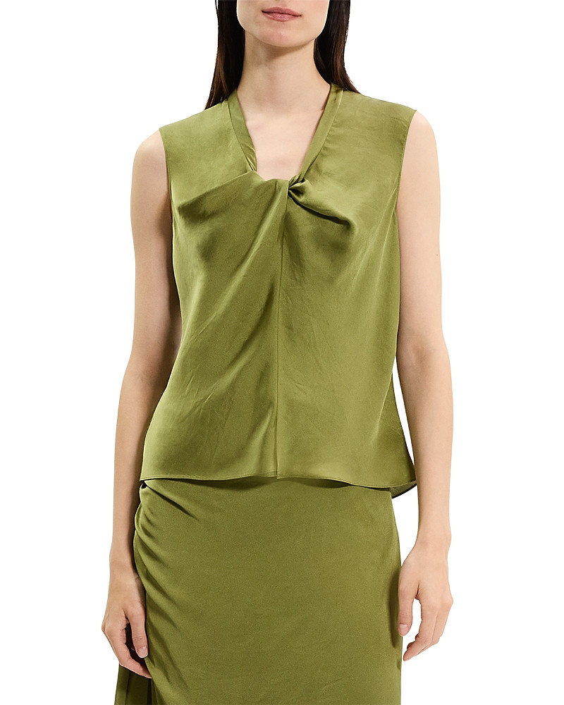 Theory Twist Neck Blouse in Crushed Satin | Bloomingdale's (US)