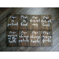 1 Corinthians 13 Wood Wedding Aisle Signs, Set Of 8, Love Is Patient, Kind, Never Fails Does Not Envy, Decor 12x16 | Etsy (US)