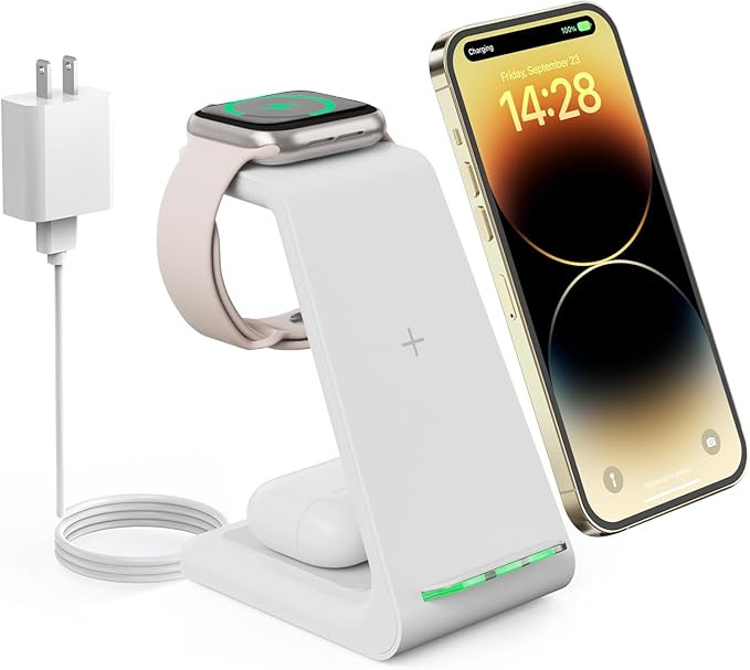 Wireless Charging Station for Apple - 3 in 1 Wireless Charger Stand Dock Watch and Phone Charger ... | Amazon (US)