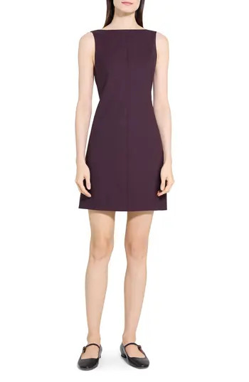 Theory Boat Neck Stretch Wool Minidress in Dark Iris at Nordstrom Rack, Size 0 | Nordstrom Rack