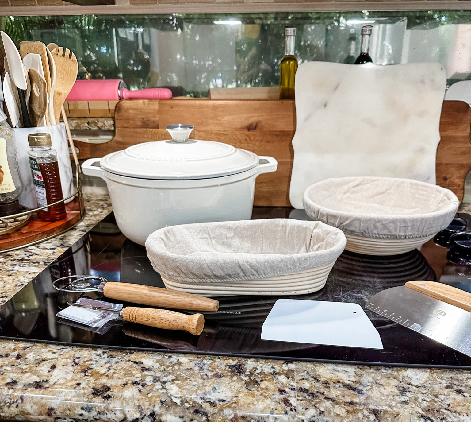 Sourdough kit • homemade bread baking • Dutch oven • kitchen tools • bread proofing basket • dough scraper • bread lame • danish whisk • non-toxic kitchen tools • 

#LTKFamily #LTKHome