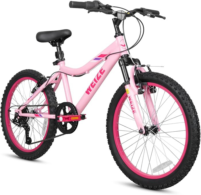 WEIZE 20 24 Inch Kid Mountain Bike, Kid Bike for Girls Kid Bicycle with Front Suspension Fork, Ad... | Amazon (US)