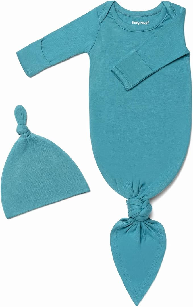 Baby Knotted Gown, Super Soft Newborn Infant Long Sleeve Sleeper for Baby Girl and Boy Sleepwear ... | Amazon (US)