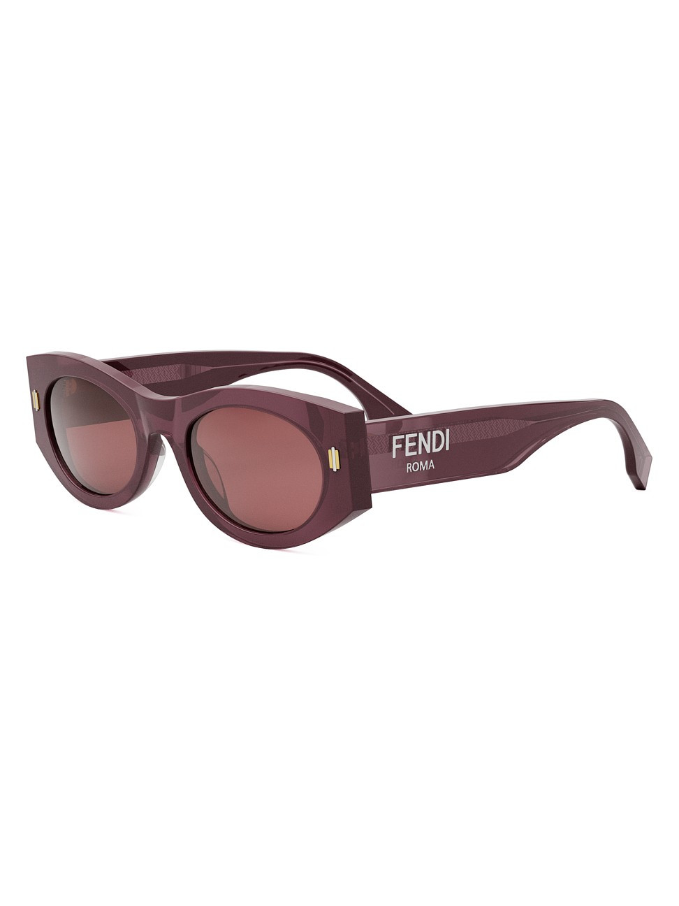 Women's Fendi Roma 52MM Oval Sunglasses - Wine Light Bordeaux | Saks Fifth Avenue