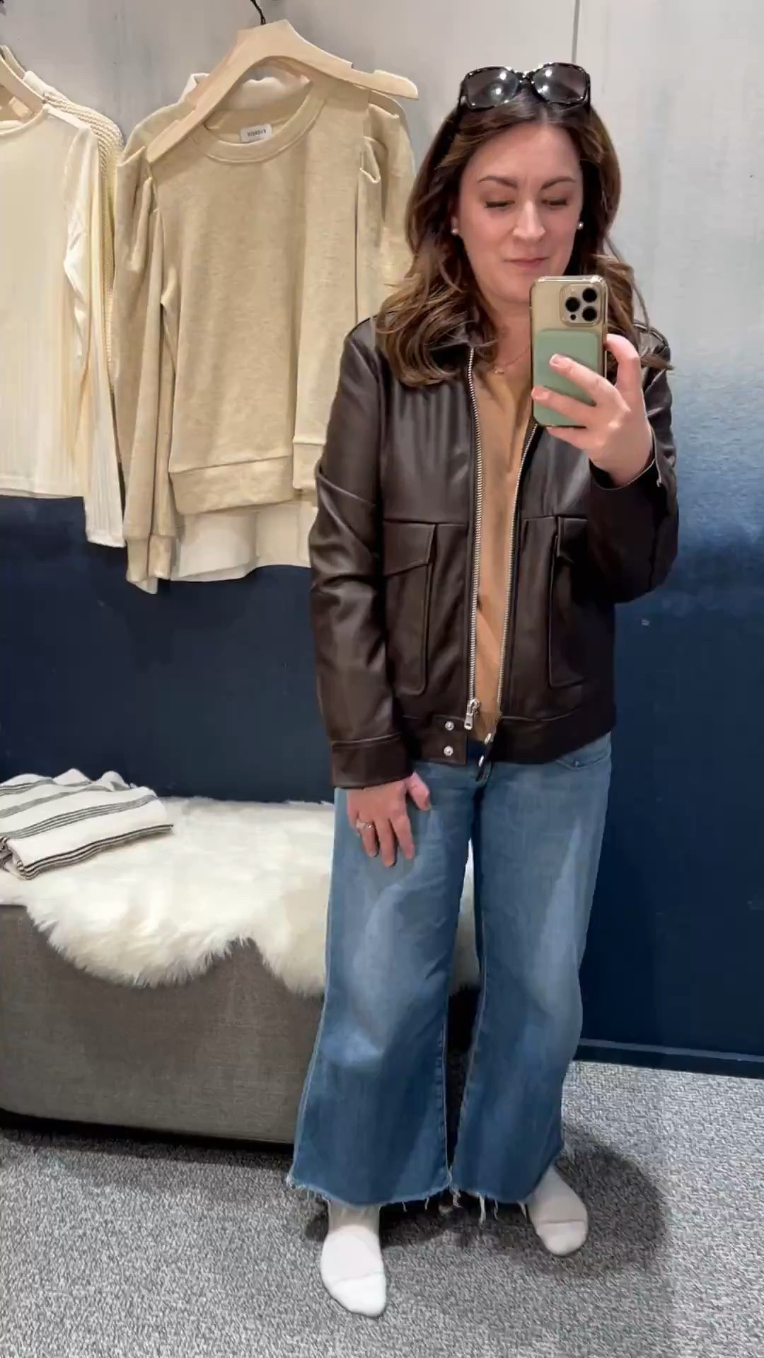 I put this jacket on and knew I had to have it. I assumed it would be $500 (a large chunk of today’s budget), but it needed to come home with me. Good news for my pocketbook - it’s only $149!! It’s vegan leather, but you really can’t tell. So soft. So flexible. So comfortable. #leatherjacket #veganleather #evereve #jacket #lightjacket #veganleatherjacket

#LTKStyleTip