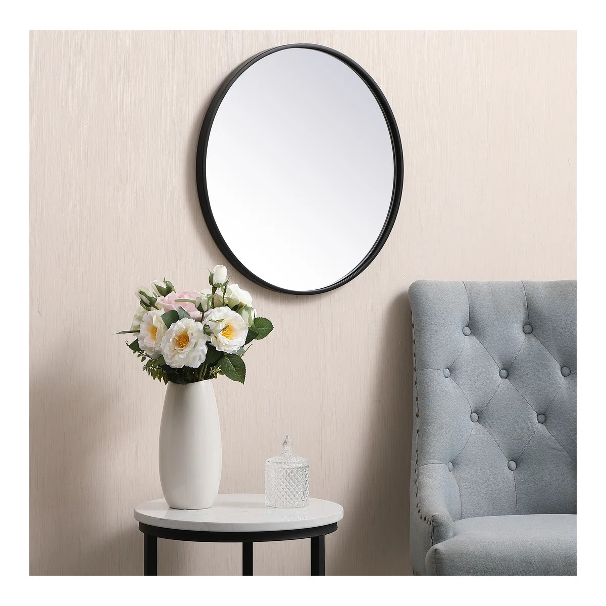 Sabine Metal Round Wall Mirror | Wayfair North America