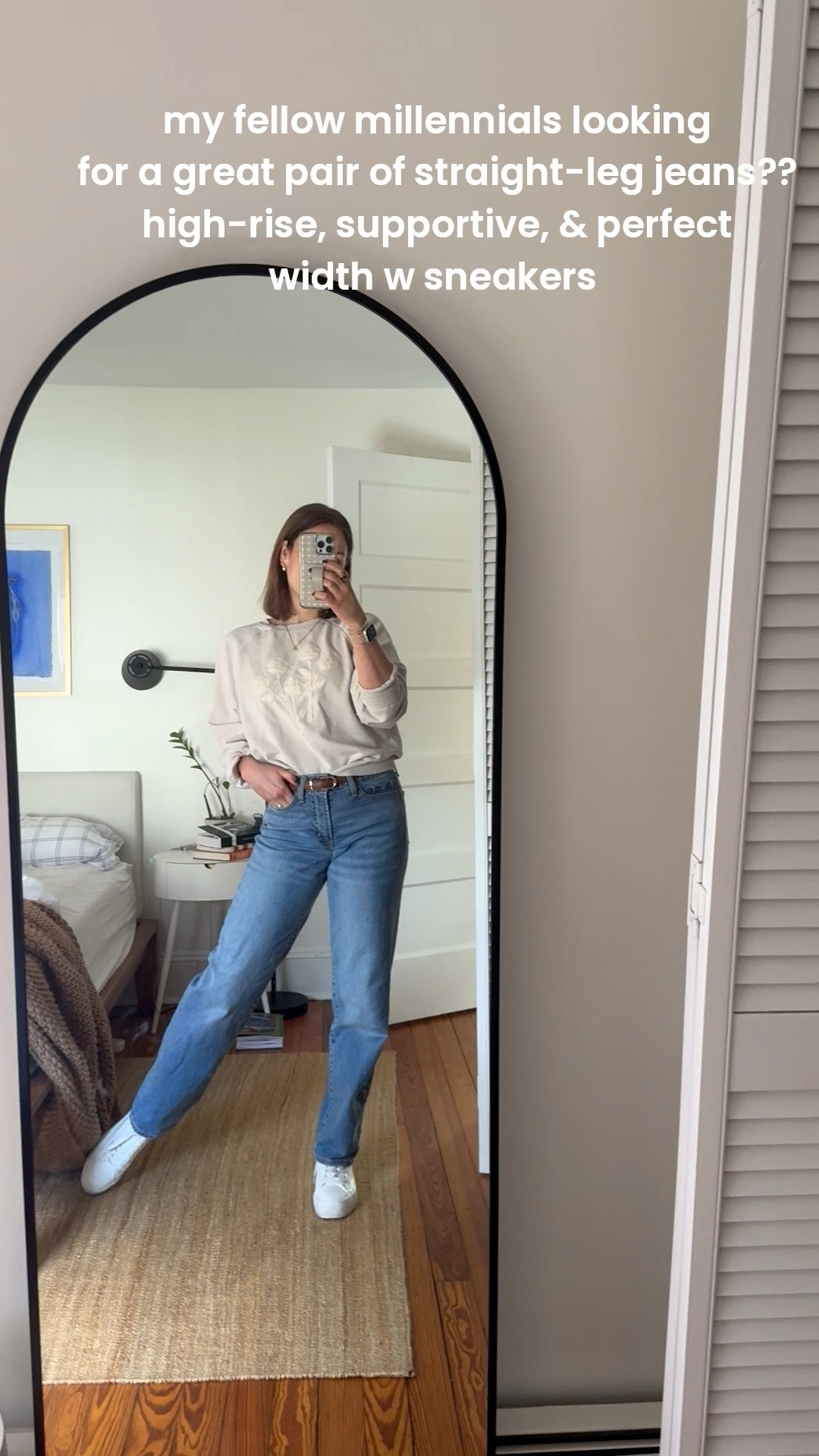 my fellow millennials looking for a great pair of straight-leg jeans?? high-rise, supportive, & perfect width w sneakers. these are a size 2! I’m 5’4, 128 lbs  👟 #straightlegjeans #millenial 

#LTKmomlife #LTKdayinmylife #LTKSeasonal