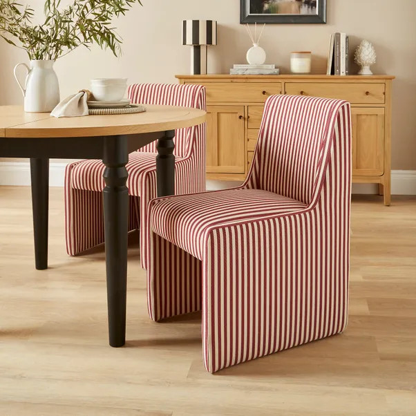 Rosalyn Striped Dining Chair, Fabric | Dunelm