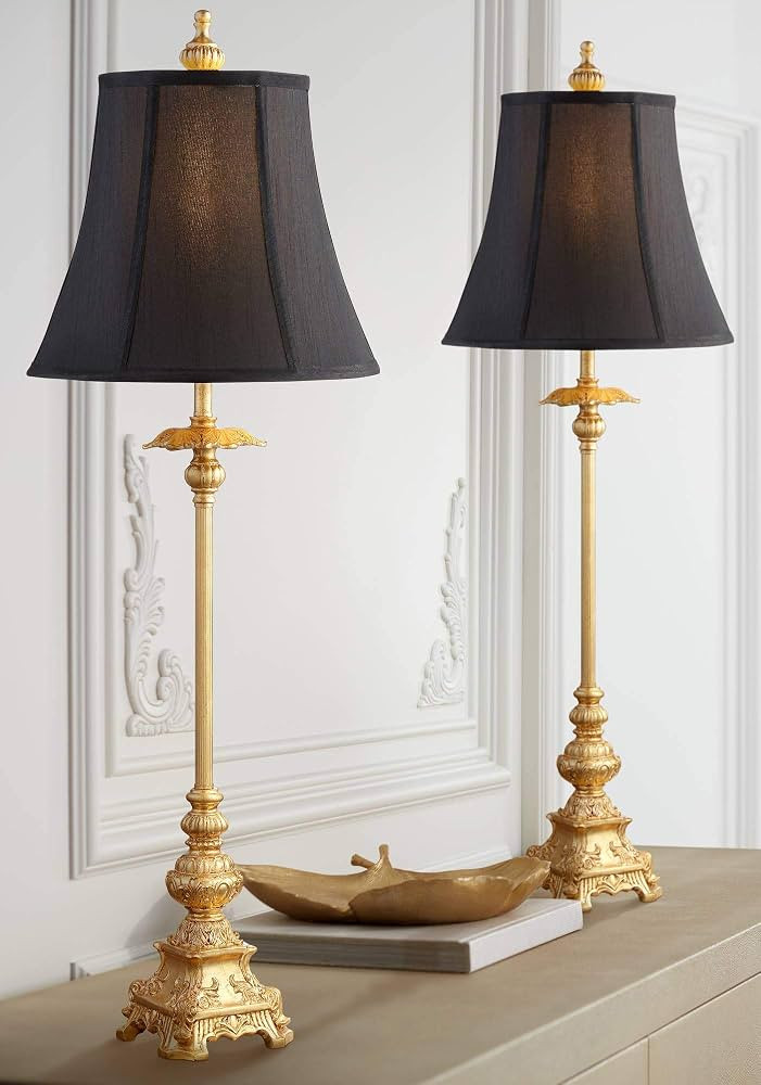 Regency Hill Juliette Traditional French Country Buffet Table Lamps 36.5" Tall Skinny Set of 2 Gl... | Amazon (US)