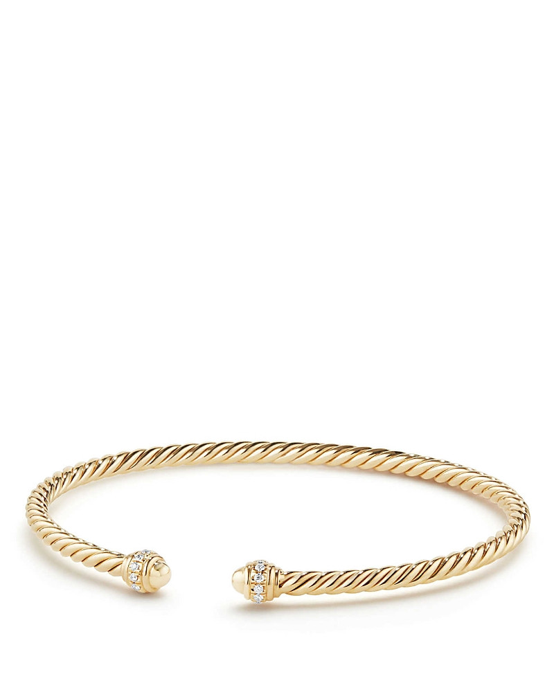 David Yurman Cable Spira Bracelet in 18K Gold with Diamonds, X Small | Bloomingdale's (US)