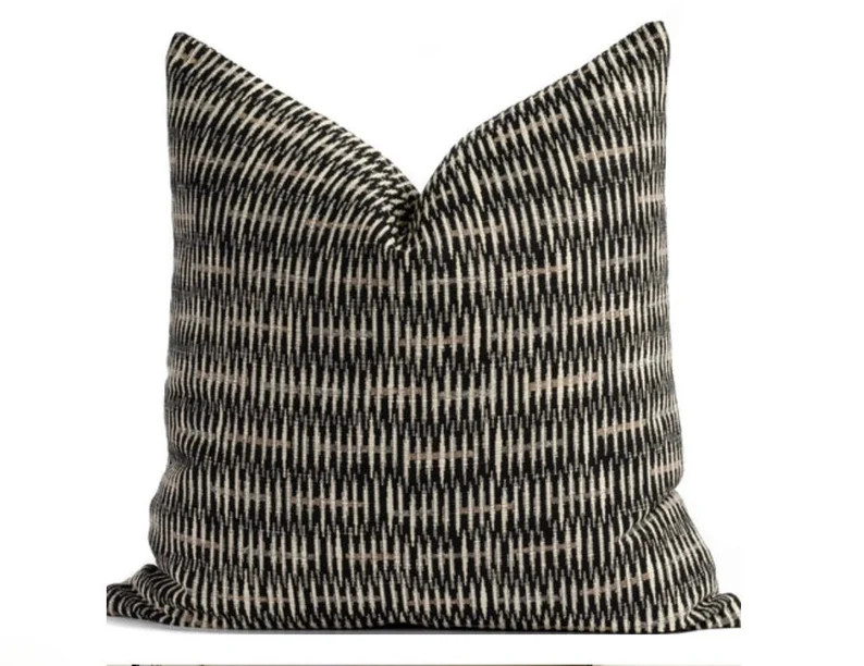 Geometric Pillow Cover Contemporary Abstract Black Beige - Etsy | Etsy (US)