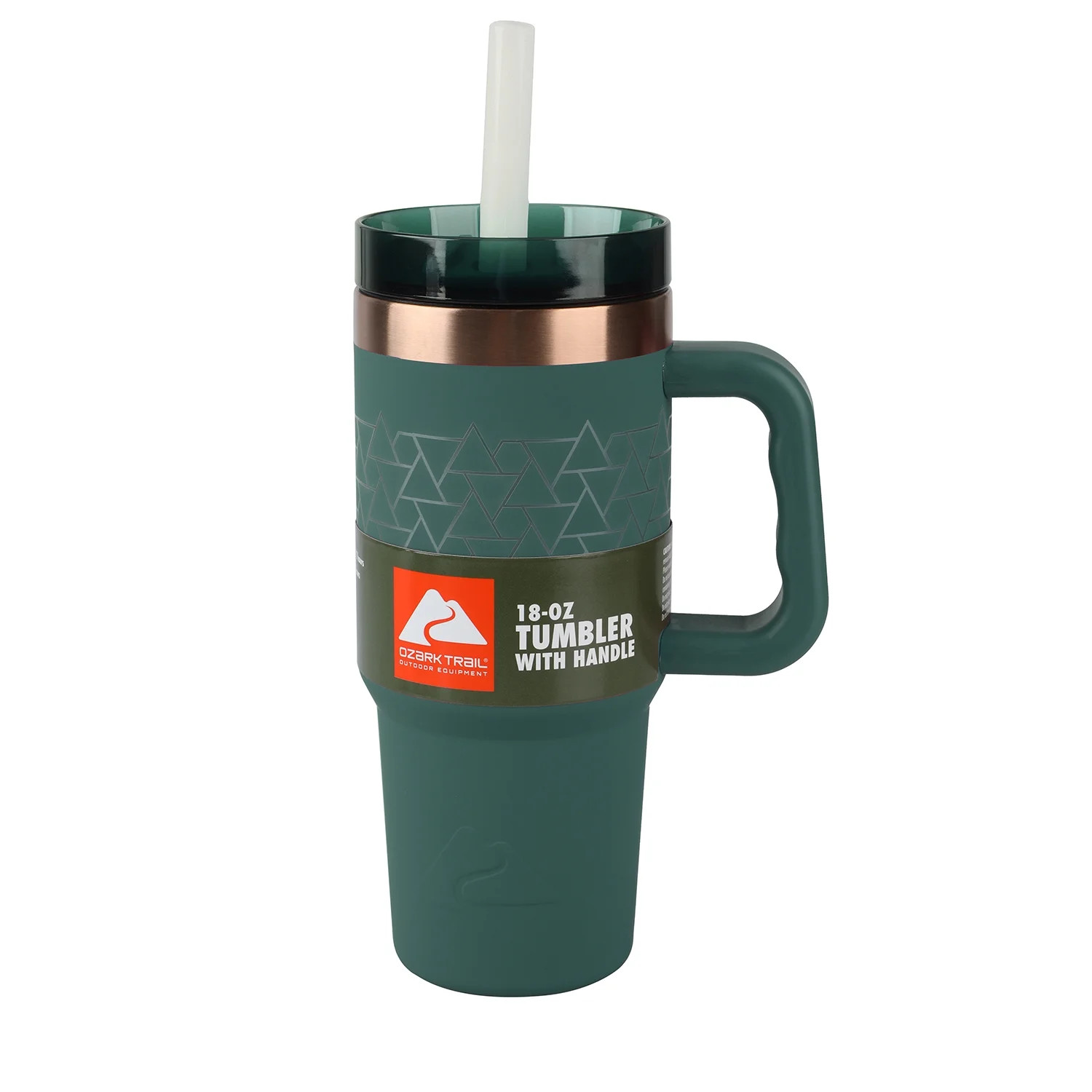 Ozark Trail 18 oz Insulated Stainless Steel Tumbler with Handle, Dark Green | Walmart (US)