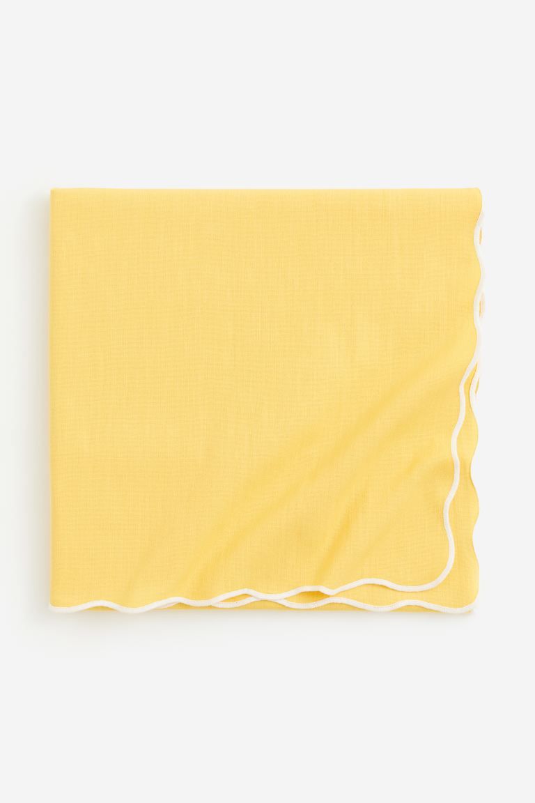 Scalloped-edge Tablecloth - Yellow - Home All | H&M US | H&M (US + CA)