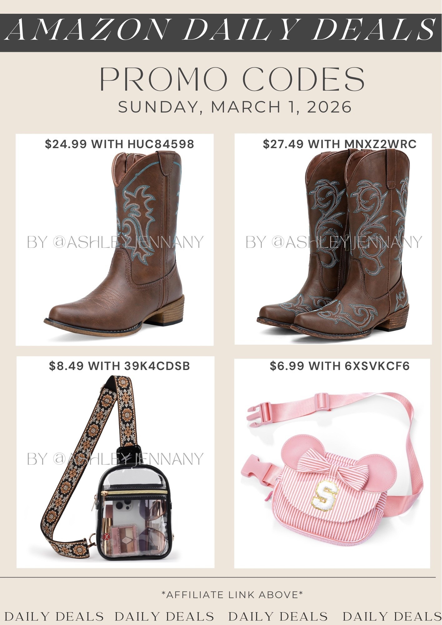 Amazon fashion deals on cowboy boots, sling bag, and Crossbody bag

#LTKSaleAlert #LTKSeasonal #LTKMidsize
