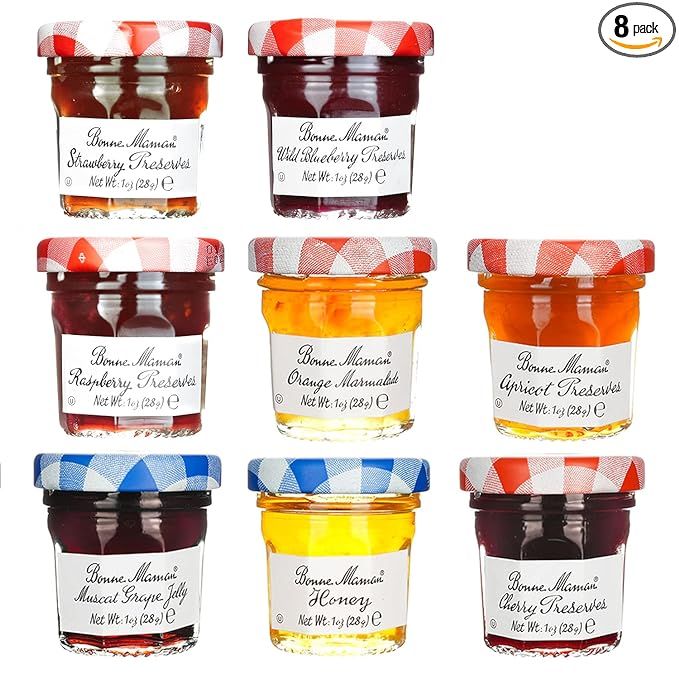 Bonne Maman Assorted Preserves - Strawberry, Apricot, Raspberry, Orange, Cherry, Honey, Grape, Bl... | Amazon (US)
