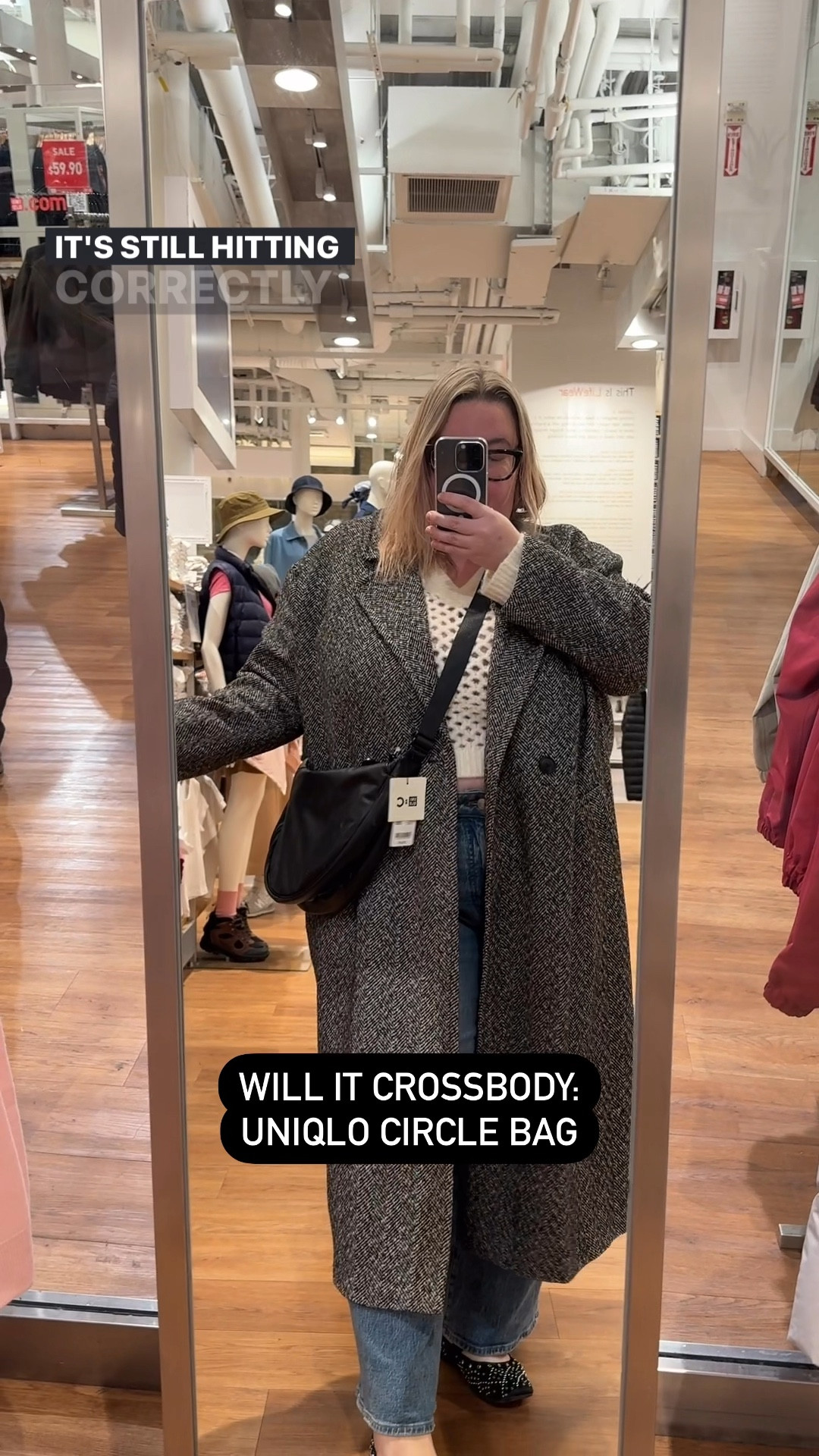 Will it Crossbody: The Uniqlo Circle Bag? The answer is YES (even over a winter coat), and there is a quilted version on sale for less than $10 (!!!) right now! Linking here, along with some other variations in stock (this faux leather version sold out fast) 

#LTKFindsUnder50 #LTKItBag #LTKPlusSize