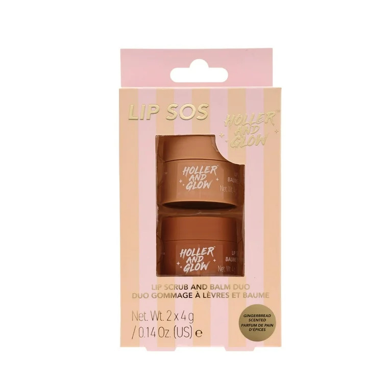 Holler and Glow Limited Edition Lip SOS Gingerbread Scented Scrub And Balm Duo, 2 Piece Gift Set | Walmart (US)