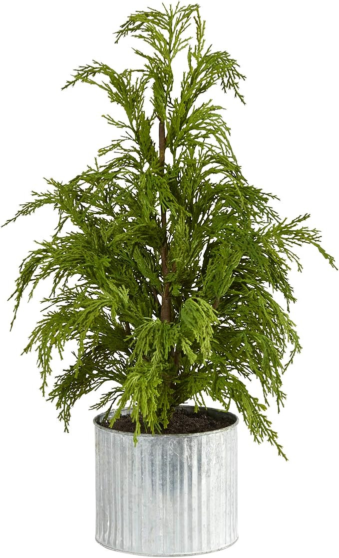 Nearly Natural 20in. Cedar Pine Natural Look Artificial Tree in Decorative Planter | Amazon (US)