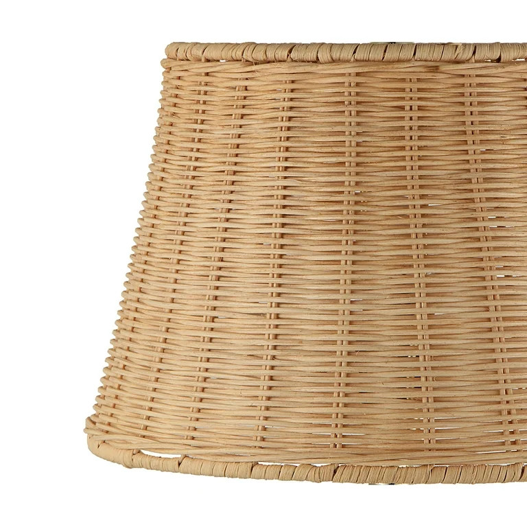 Better Homes & Gardens Cream Ceramic Table Lamp with Rattan Shade, 18 Inches - Walmart.com | Walmart (US)