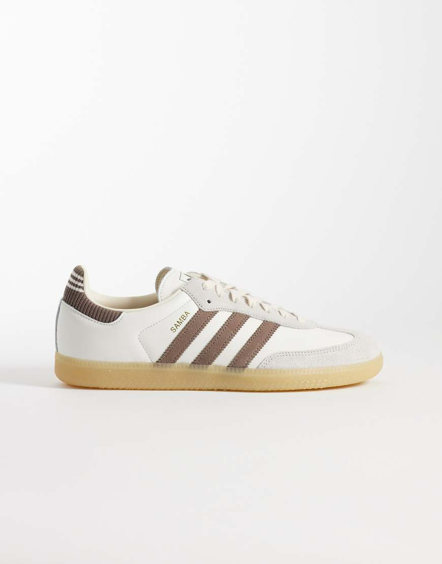 adidas Originals Samba OG sneakers in white and brown | ASOS (Global)