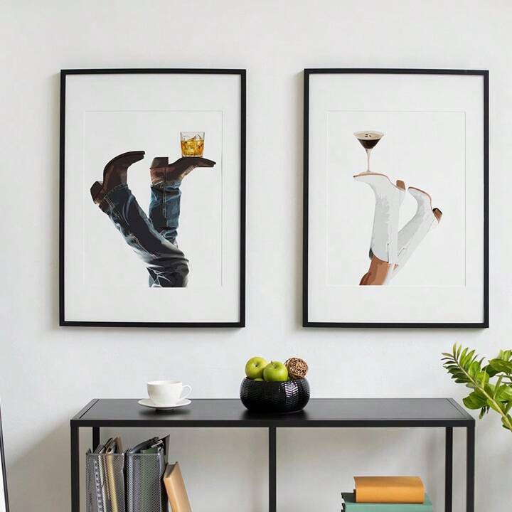 1/2pcs Cowgirl Espresso Martini Wall Art Picture Cowboy Whisky Prints Canvas Paintings Western Po... | SHEIN