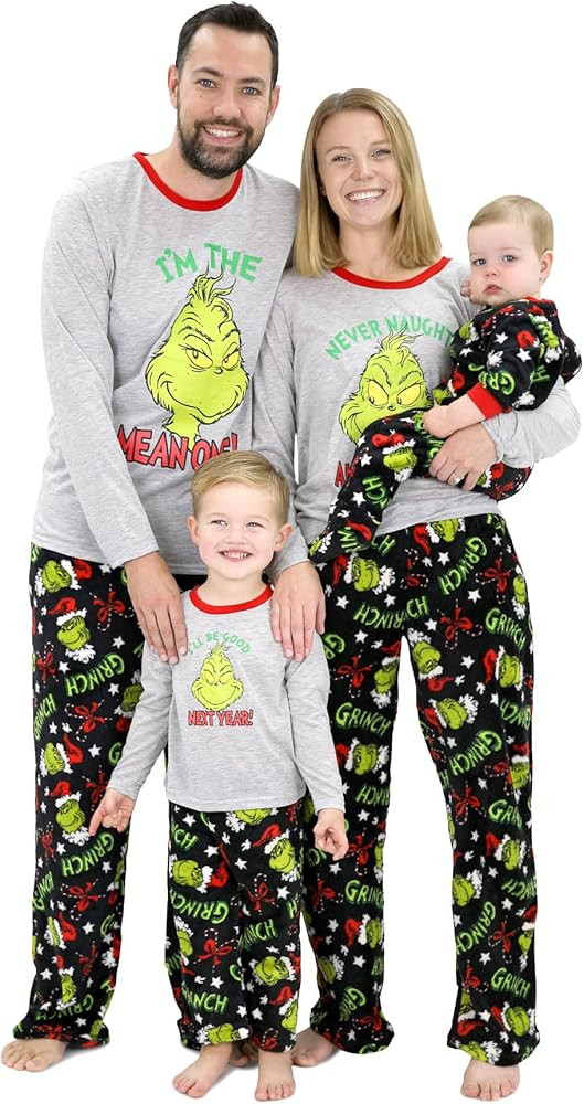 Dr. Seuss Grinch Pajamas - Family Christmas Pajamas Set - Matching Grinch PJs Top & Pant Sleepwea... | Amazon (US)