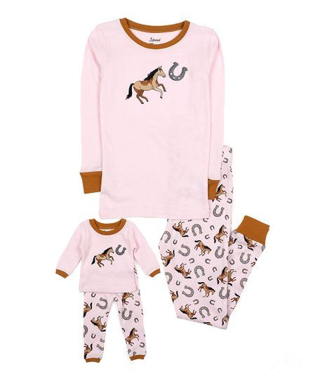 Pink & Camel Horses Pajama Set & Doll Outfit - Toddler & Girls | Zulily