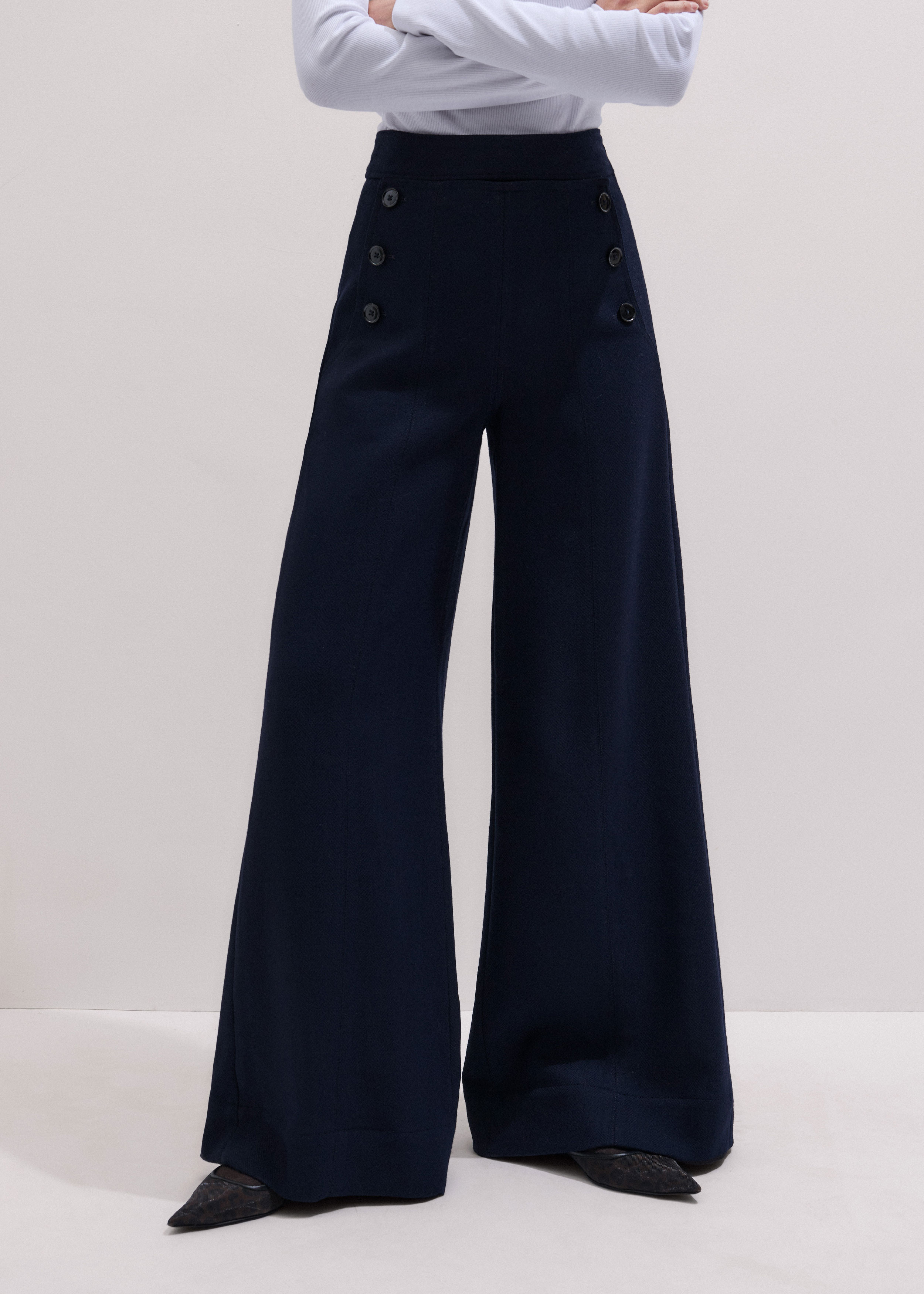 Wide-Leg Trouser Stretch Textured | ME+EM Global (Excluding US)