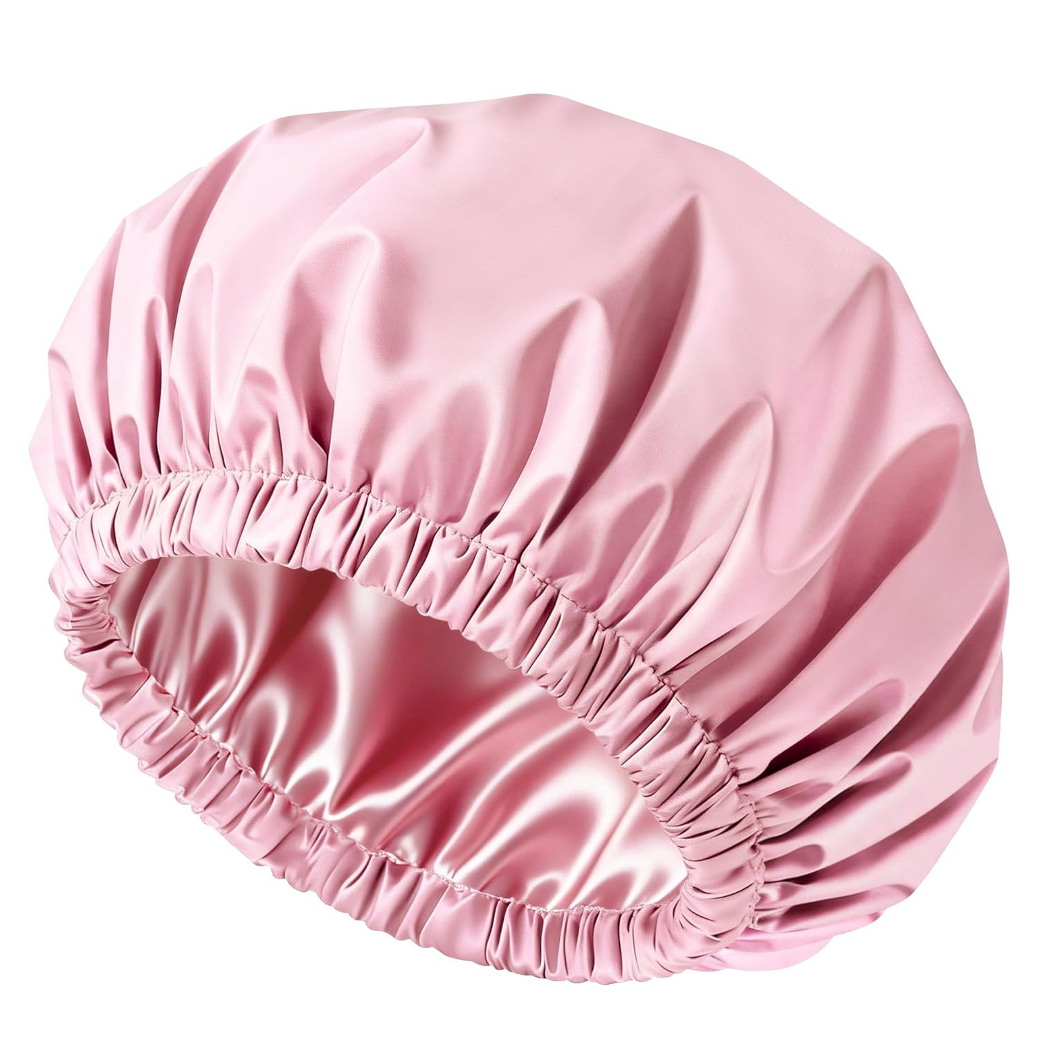 Shower Cap for Women, Reusable Waterproof Shower Cap Satin Lined with Soft Elastic Band, Large Wa... | Amazon (US)