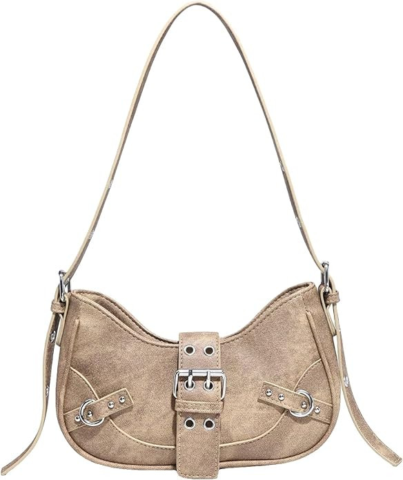 Verdusa Women's Pleated Hobo Shoulder Bag PU Leather Clutch Handbag | Amazon (US)