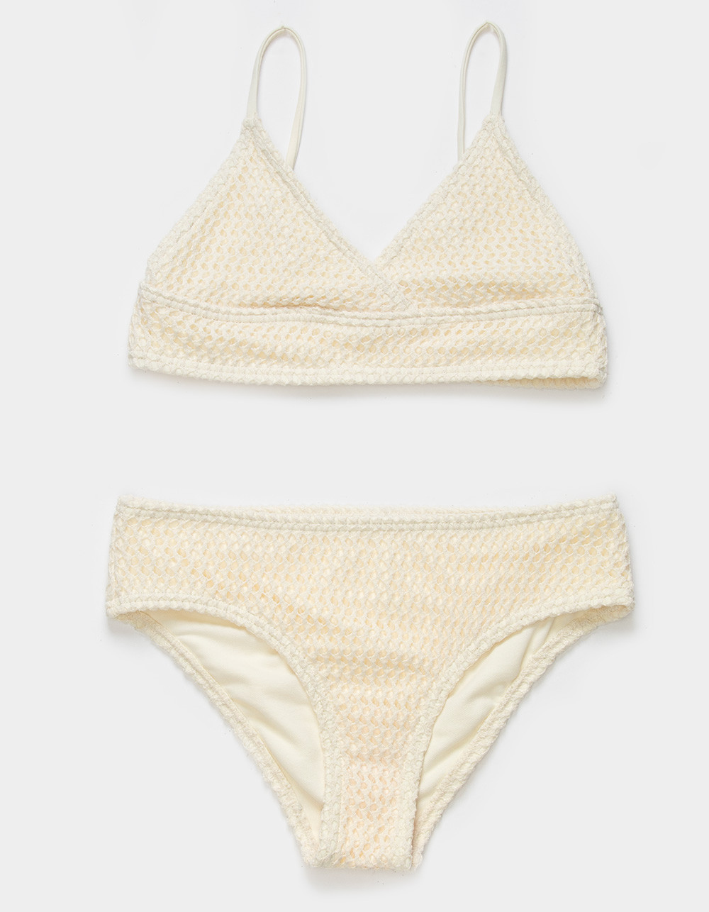 FULL TILT Crochet Girls Triangle Bralette Bikini Set | Tillys